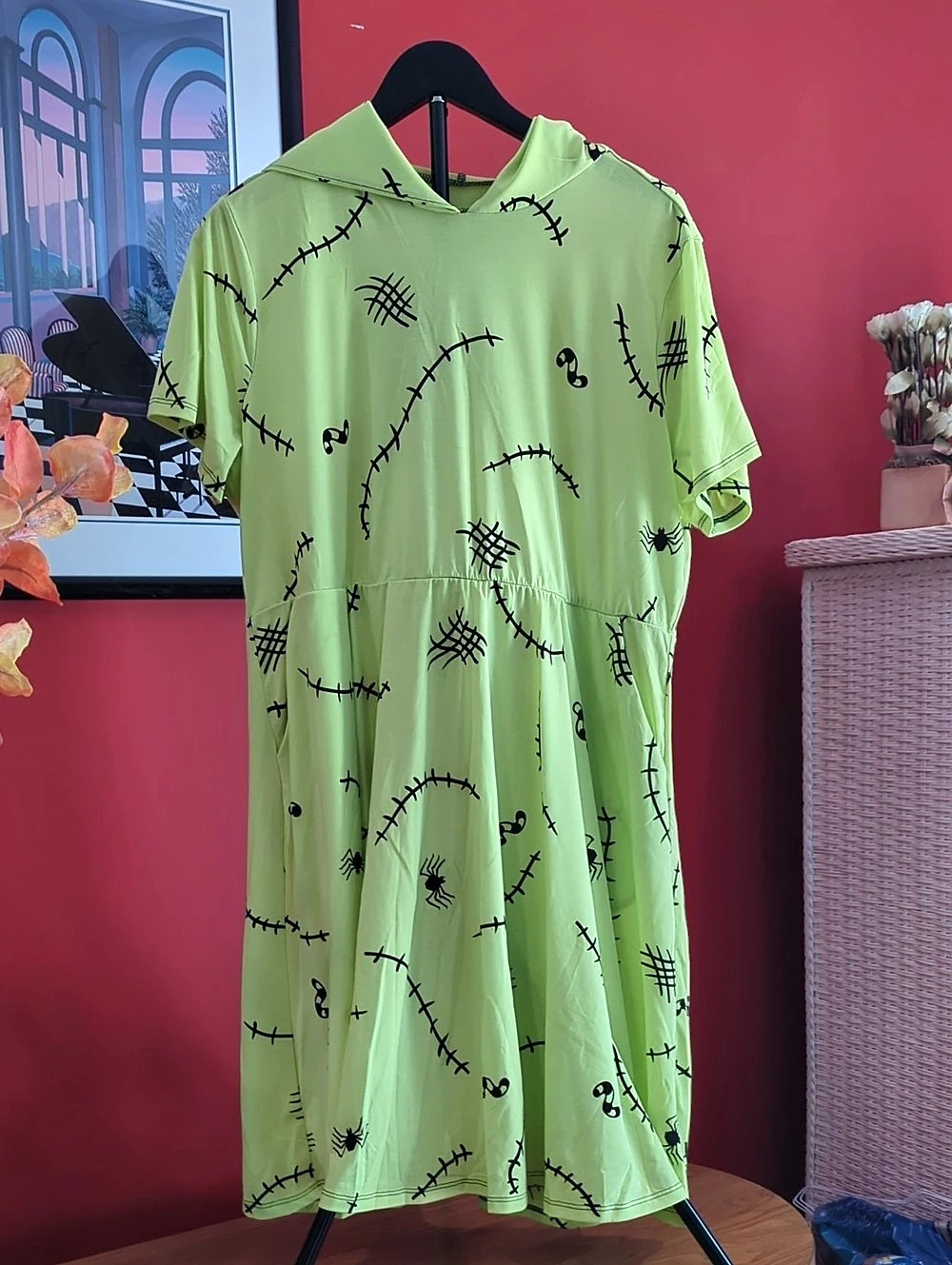 Disney The Nightmare Before Christmas Oogie Boogi Green Graphic Casual Dress